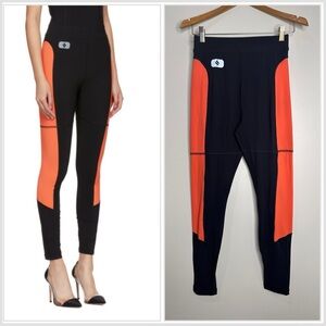 T by Alexander Wang Black Orange Swim Jersey Leggings High‎ Rise Full Length S